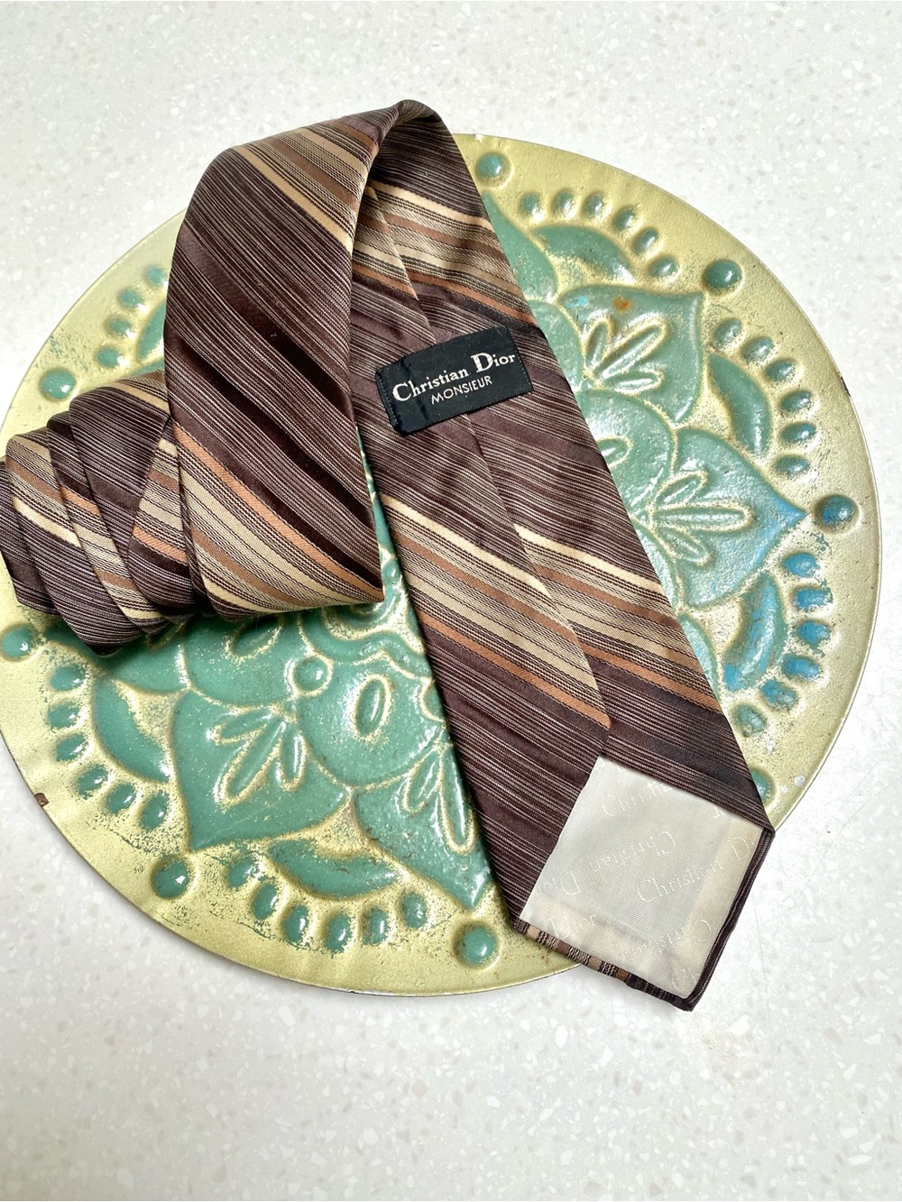 Christian Dior vintage stripe tie w luxury vibe